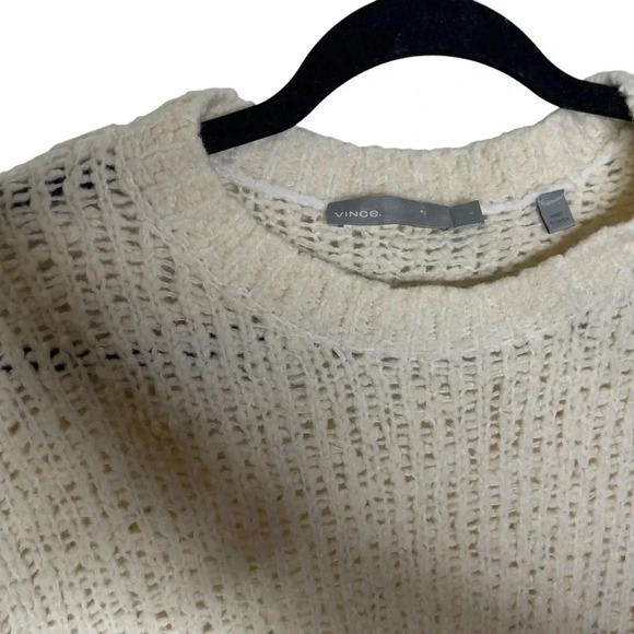 Vince Merino Wool Blend Chunky Knit Long Sleeve Cream Sweater Size Small - Picture 5 of 8